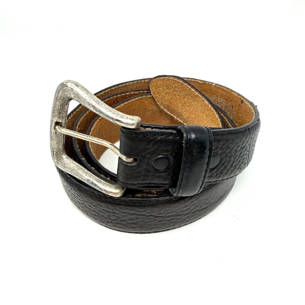 Nocona Western Leather Belt Silver Buckle Black Size‎ 48